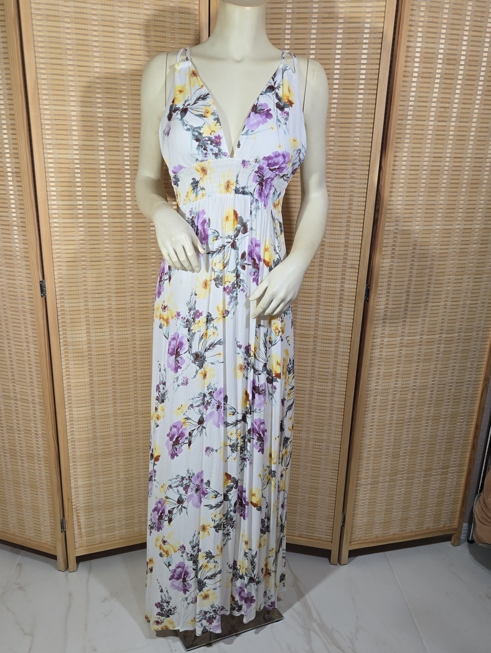 New, Floral Backless Maxi Dress